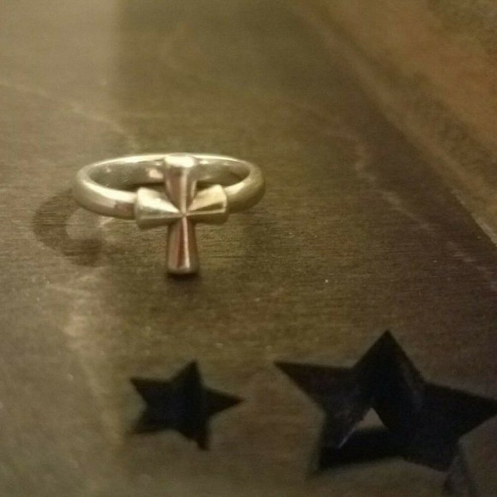 James Avery Sign of Faith St. Teresa Cross Christian Ring Rare Retired 7